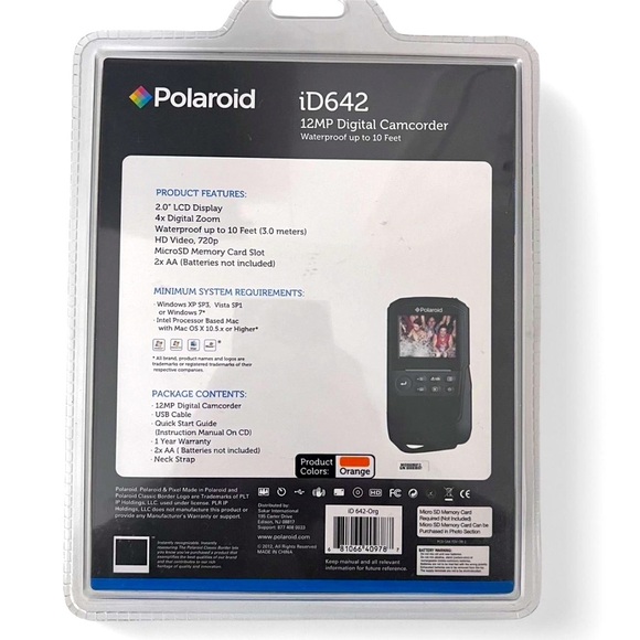 Polaroid iD642 waterproof camera with 12MP, 4x digital zoom, and preview screen - Picture 2 of 2